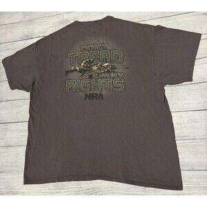 NRA "Dont Tread On My Rights" XL Gray Delta Pro Weight 2nd Amendment See Dimensi